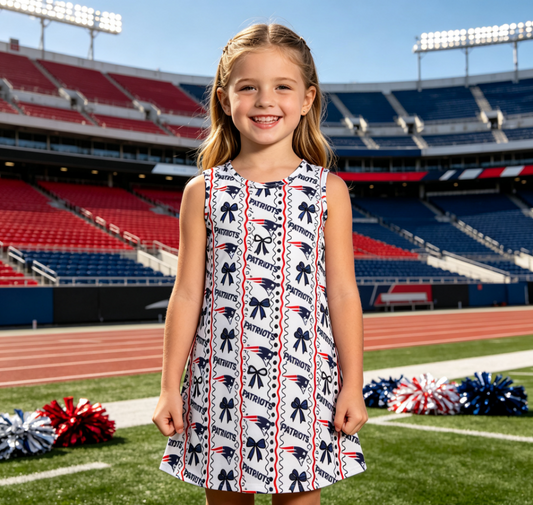 Baby Girls Kids Sleeveless Bows Team Knee Length Ruffle Dress Clothes