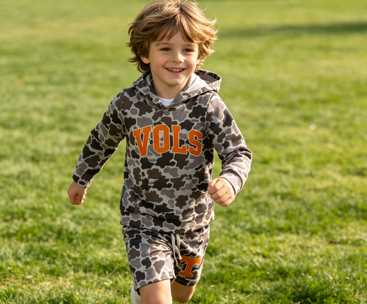 Baby Boys Kids Long Sleeves Camo Hoodie Shirt Chicken Shorts Team Set