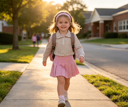 Baby Girls Kids Long Sleeves Floral Zipper Shirt Pink Skirt Shorts Set Clothes