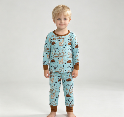 Baby Boys Kids Long Sleeves Cowboy Shirt Pants Set Pajamas Western Clothes