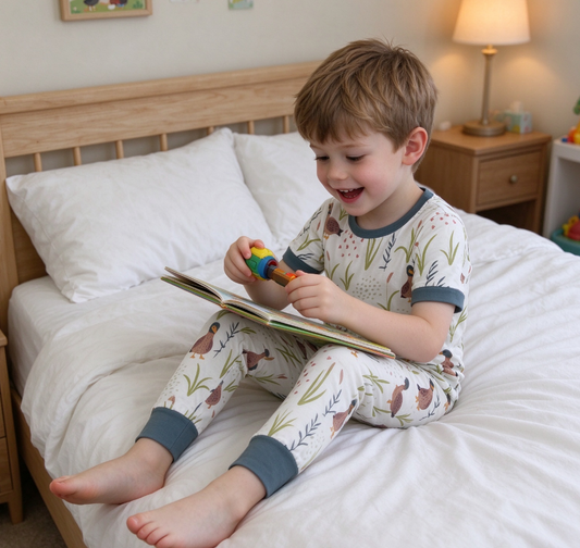 Baby Boy Short Sleeves Ducks Shirt Pants Pajamas Clothes Set