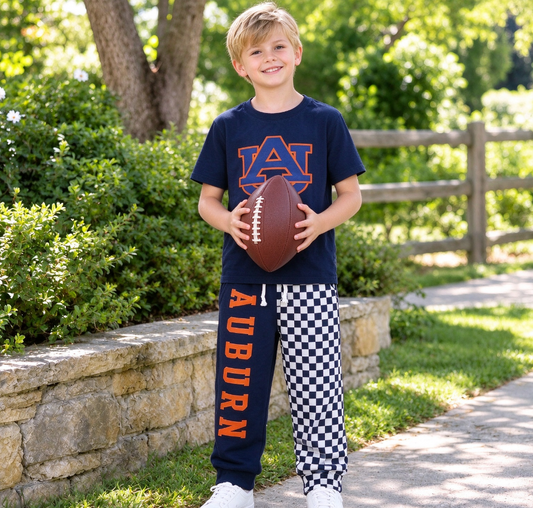 Baby Boys Kids Short Sleeves Navy Shirt Checked Pockets Pants Team Set Clothes