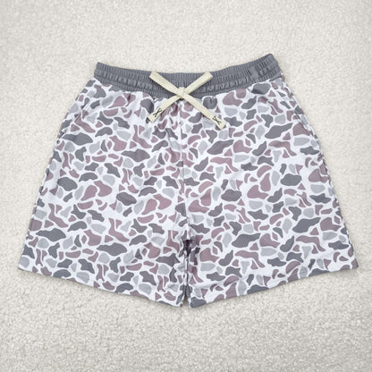 USA Shop Adult Men Grey Camo Shorts Trunks Swimsuit Bottom Clothes