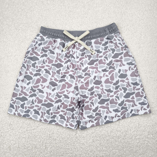 USA Shop Adult Men Grey Camo Shorts Trunks Swimsuit Bottom Clothes