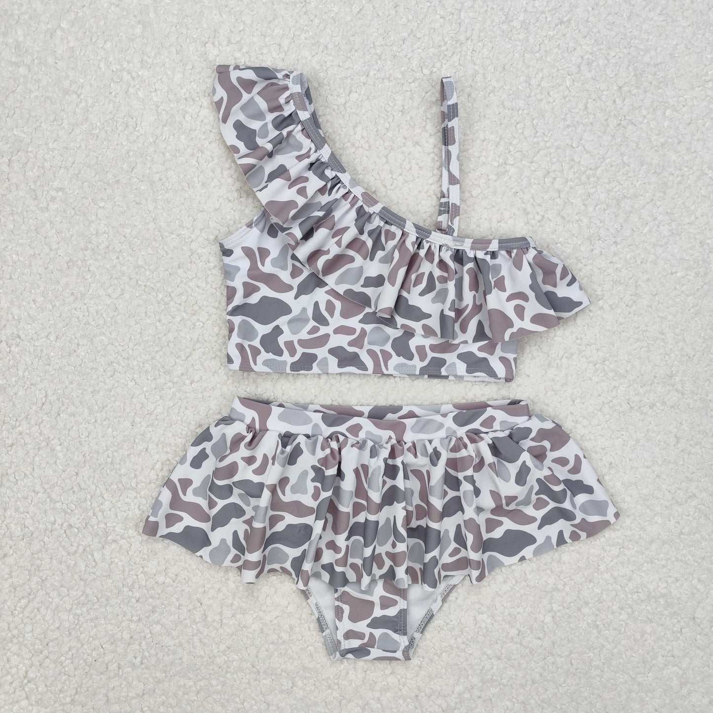 USA Shop Baby Girls Kids Light Grey Tops Bummie Shorts Swimsuit Clothes