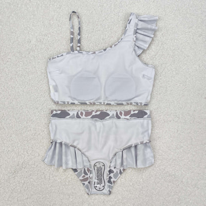 USA Shop Baby Girls Kids Light Grey Tops Bummie Shorts Swimsuit Clothes