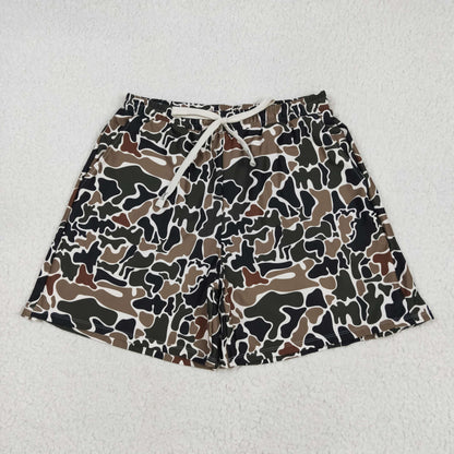 USA Shop Adult Men Brown Green Camo Pockets Shorts Trunks Swimwear Bottoms