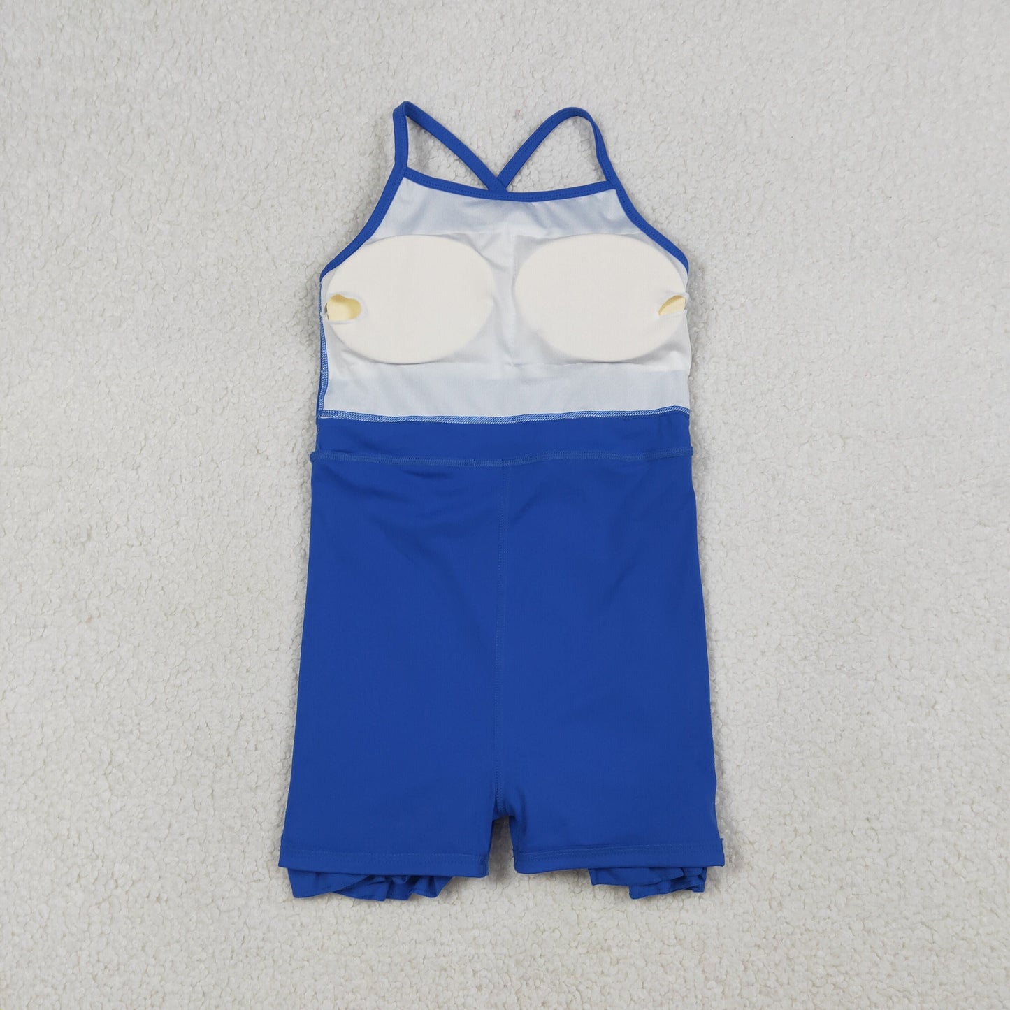 USA Shop Baby Girls Kids Straps Yoga Active Shorts Blue Ruffle Knee Length Dress