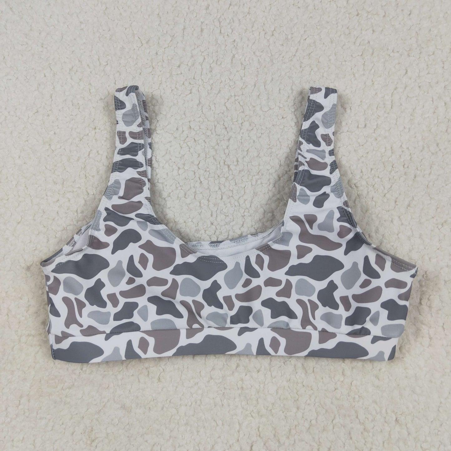 USA Shop Adult Women Grey Camo Tops Swimsuit Clothes