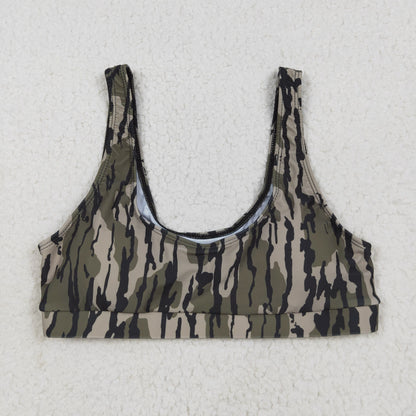 USA Shop Adult Women Olive Camo Tops Swimsuit Clothes