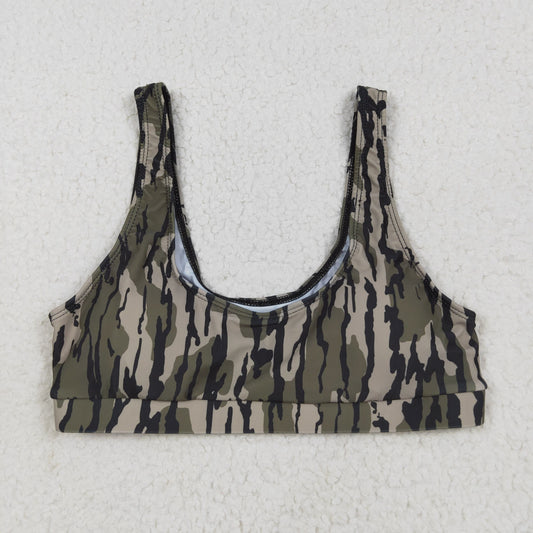 USA Shop Adult Women Olive Camo Tops Swimsuit Clothes