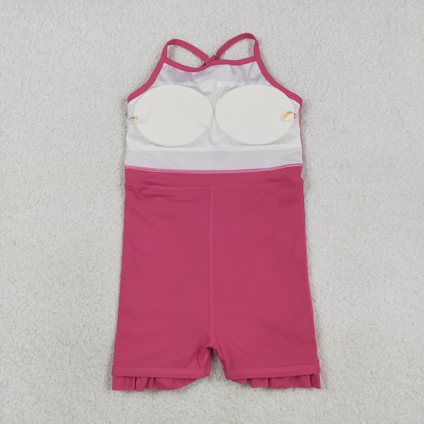 USA Shop Baby Girls Strap Yoga Active Shorts Hot Pink Ruffle Knee Length Dress