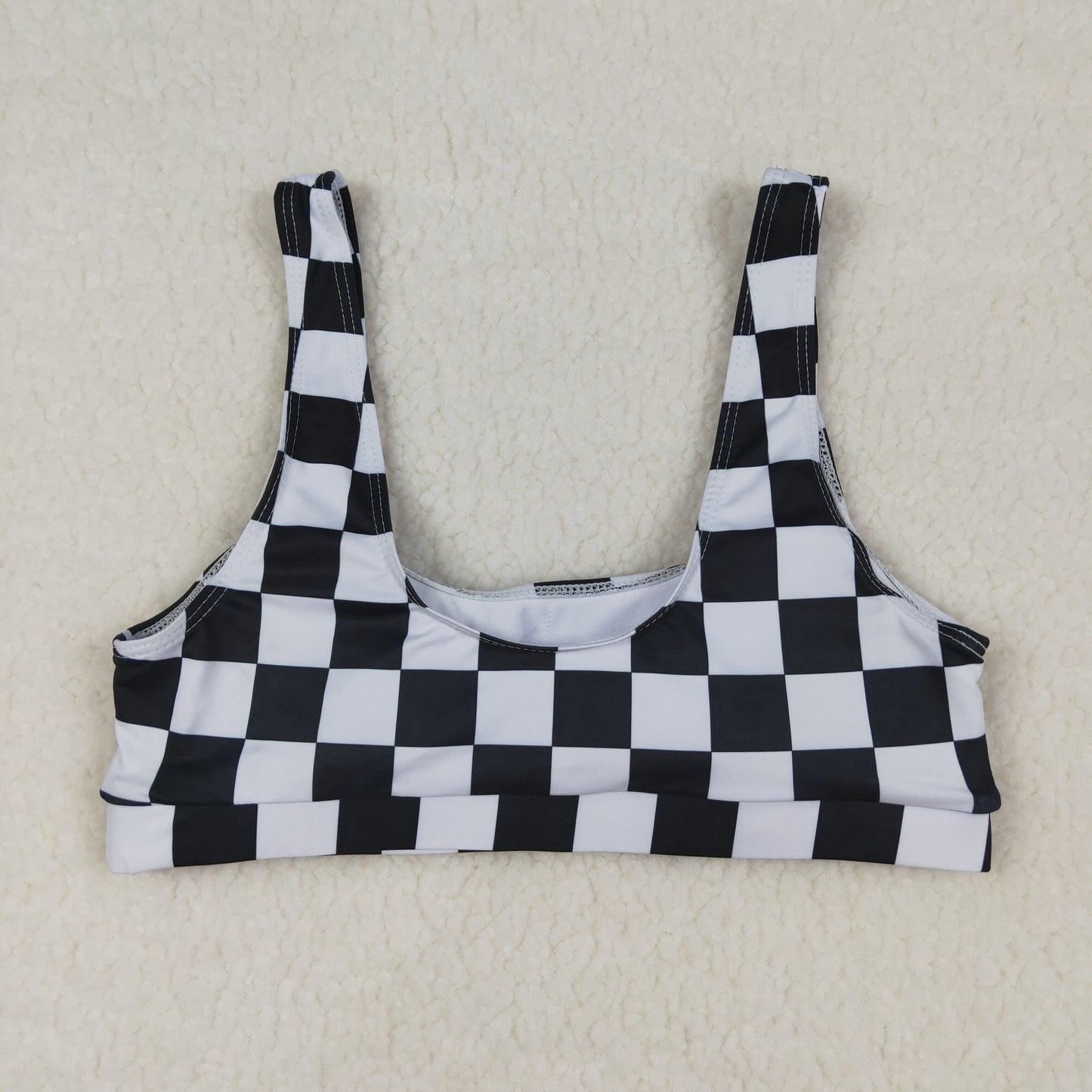 USA Shop Adult Women Black Checked Tops Swimsuit