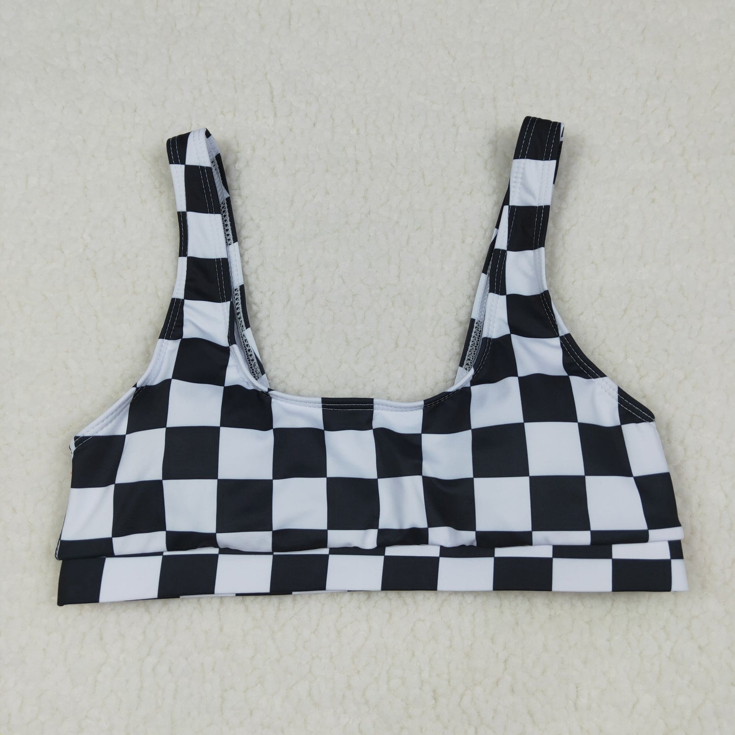 USA Shop Adult Women Black Checked Tops Swimsuit