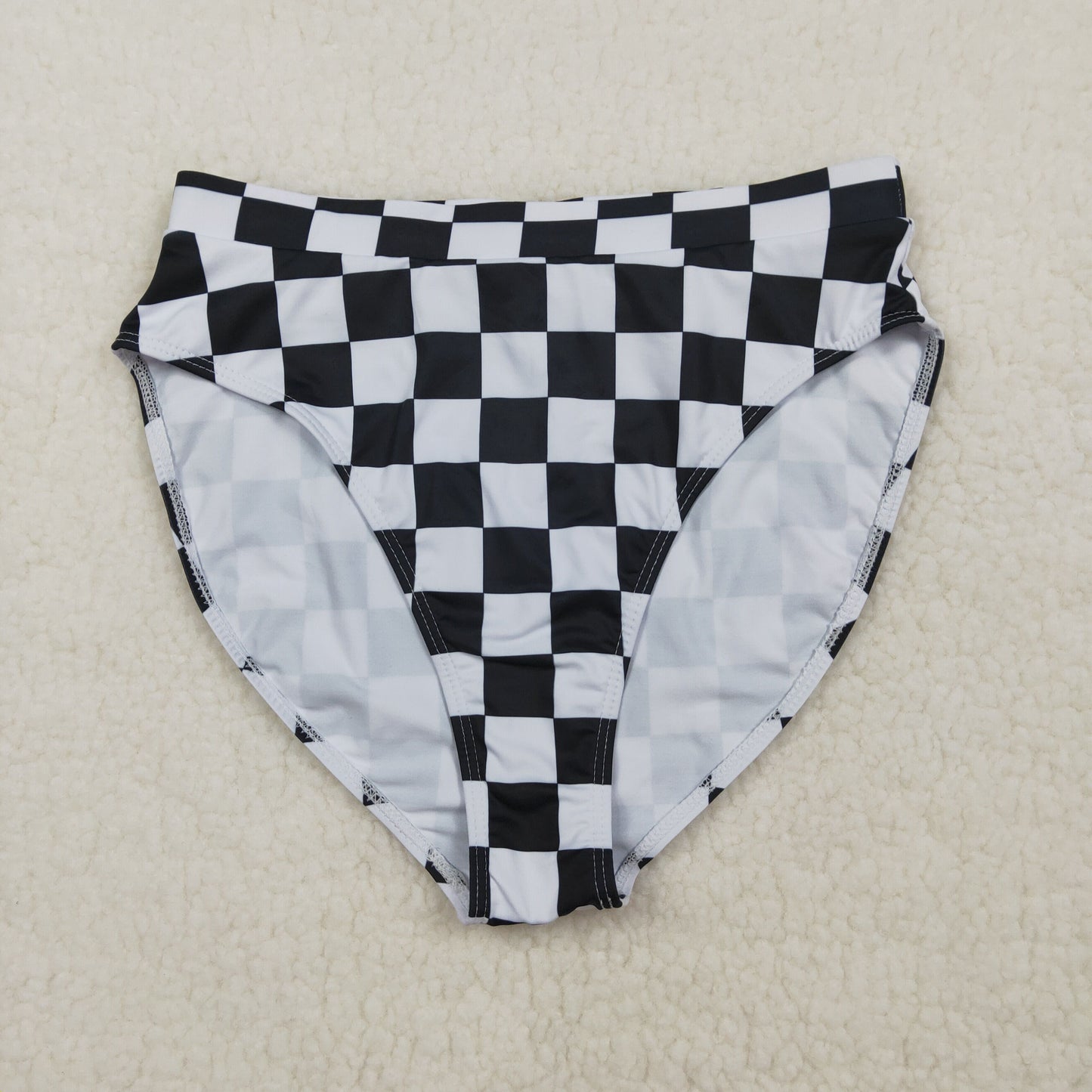 USA Shop Adult Women Black Checked Bummie Shorts Bottom Swimsuit