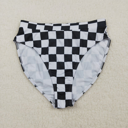 USA Shop Adult Women Black Checked Bummie Shorts Bottom Swimsuit