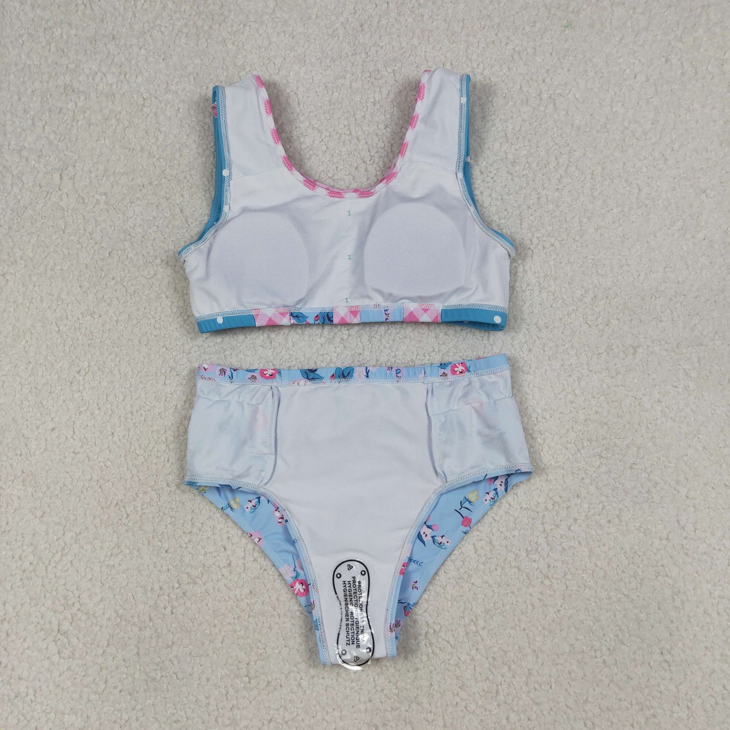 Baby Girls Kids Flower Buttons Ruffle Tops Bummie Shorts Set Swimsuit