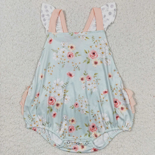 USA Shop Baby Girls Kids Short Sleeves Flower Bubble Romper Summer Clothes