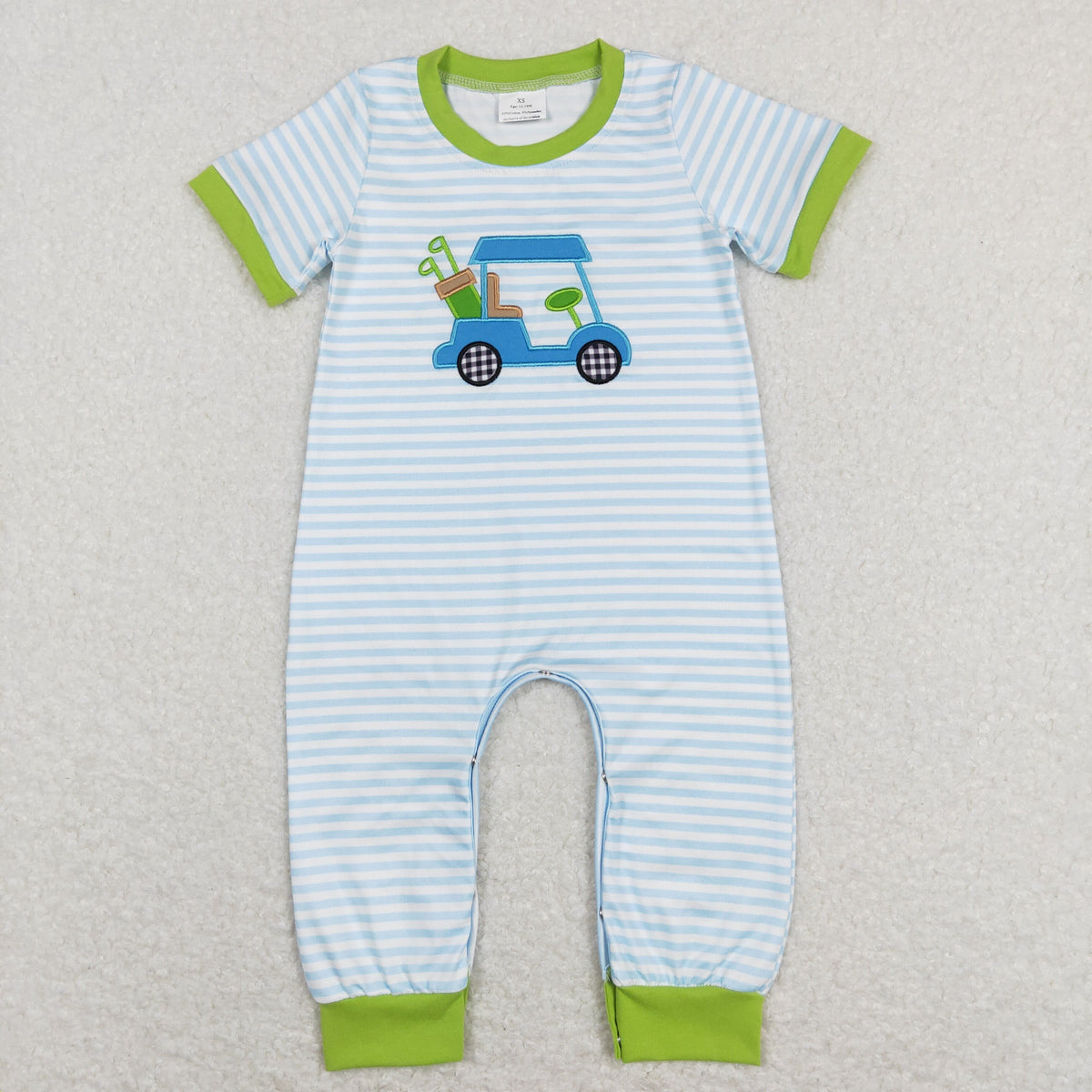 USA Shop Baby Boys Infant Short Sleeves Embroidery Golf Stripes Romper