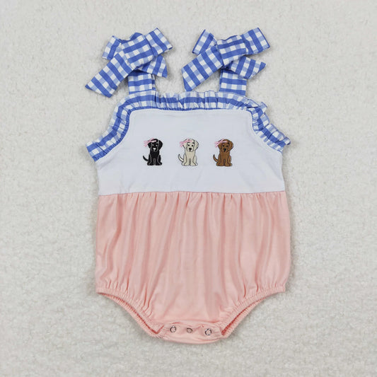 USA Shop Baby Girls Kids Embroidery Dogs Bubble Romper Summer Clothes