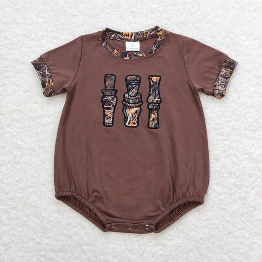 USA Shop Baby Boys Infant Short Sleeves Embroidery Camo Calls Hunting Romper