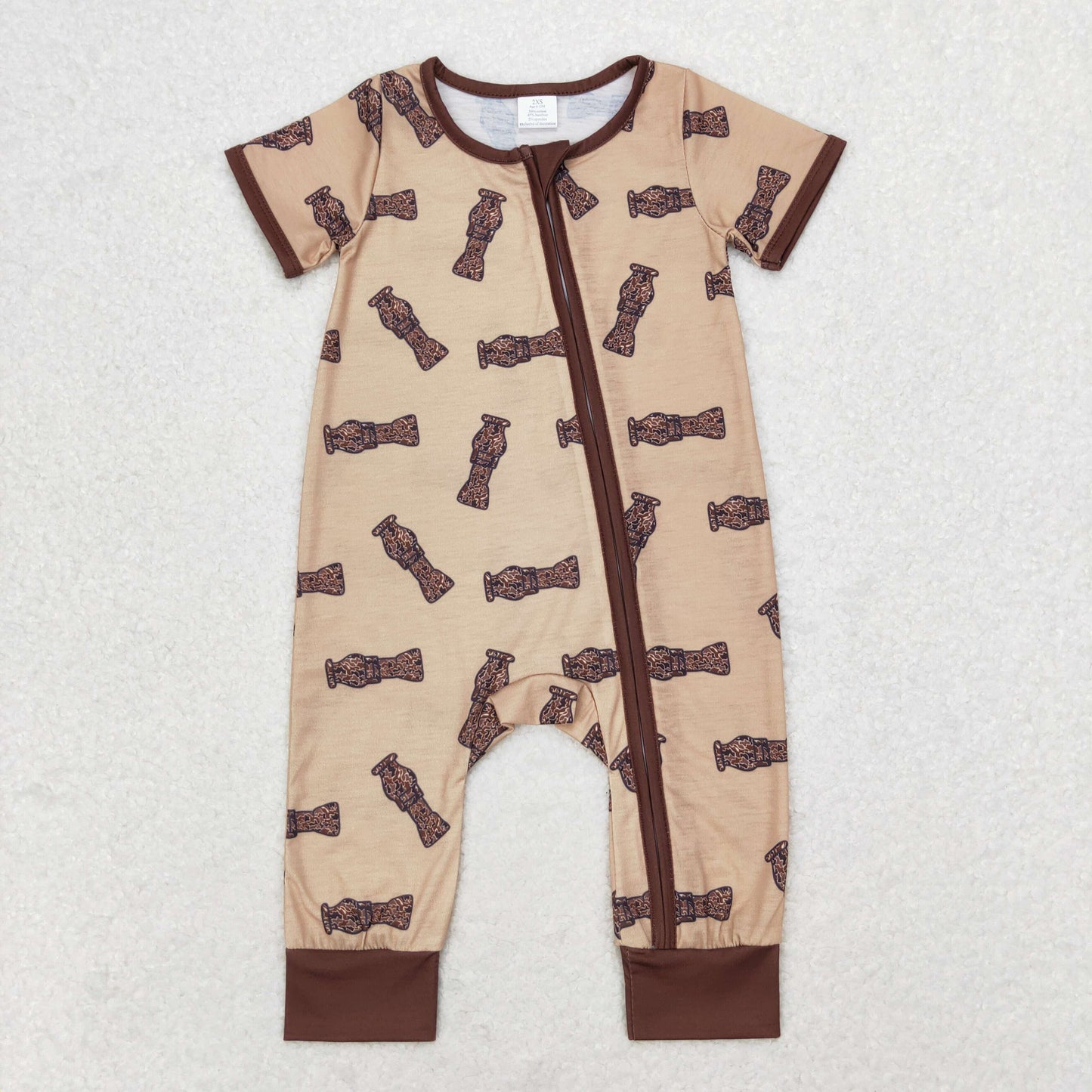 USA Shop Baby Boys Infant Short Sleeves Ducks Camo Bamboo Zipper Romper