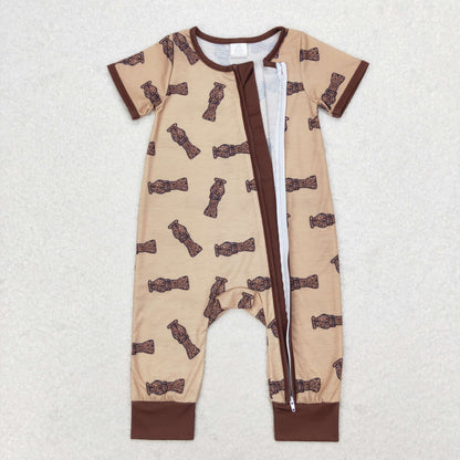 USA Shop Baby Boys Infant Short Sleeves Ducks Camo Bamboo Zipper Romper