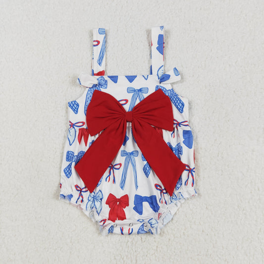 USA Shop Baby Girls Infant Sleeveless Bows 4th of July Ruffle Romper