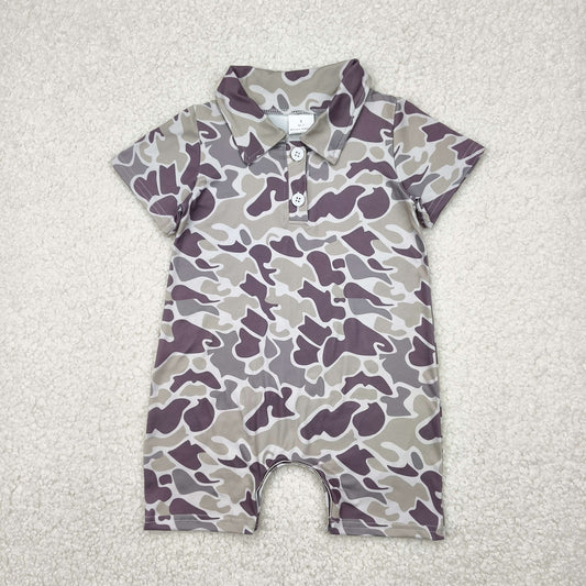 USA Shop Baby Boys Short Sleeves Camo Buttons Romper Clothes