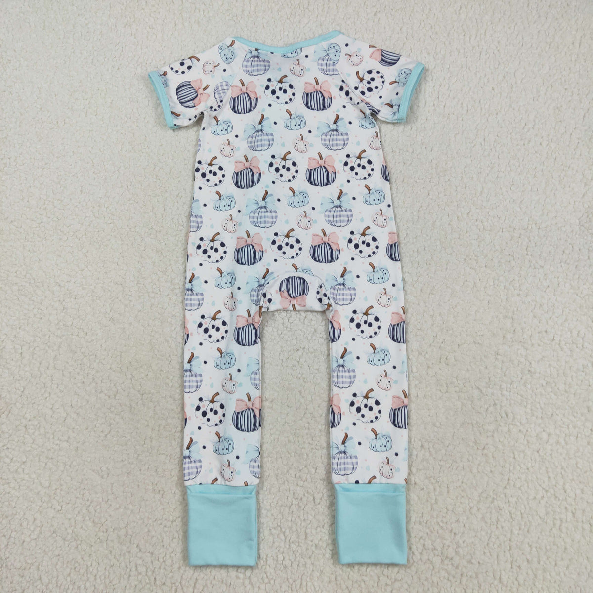 Sibling Baby Boys Girls Kids Fall Pumpkins Two-way Zipper Footie Sleeper Rompers