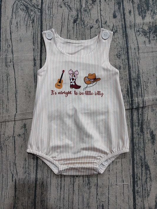 Preorder Baby Boys Sleeveless Boots Bows Guitar Western Bubble Romper