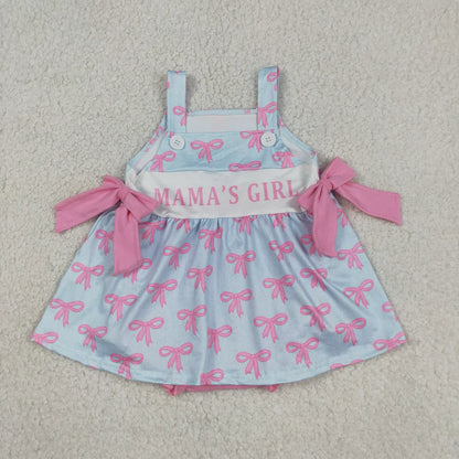 Sibling Baby Kids Straps Mama's Girls Bows Ruffle Dress Romper Summer Clothes