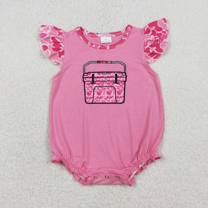 RTS Sibling Baby Boys Girls Short Sleeves Embroidery Box Camo Hunting Clothes Rompers Sets