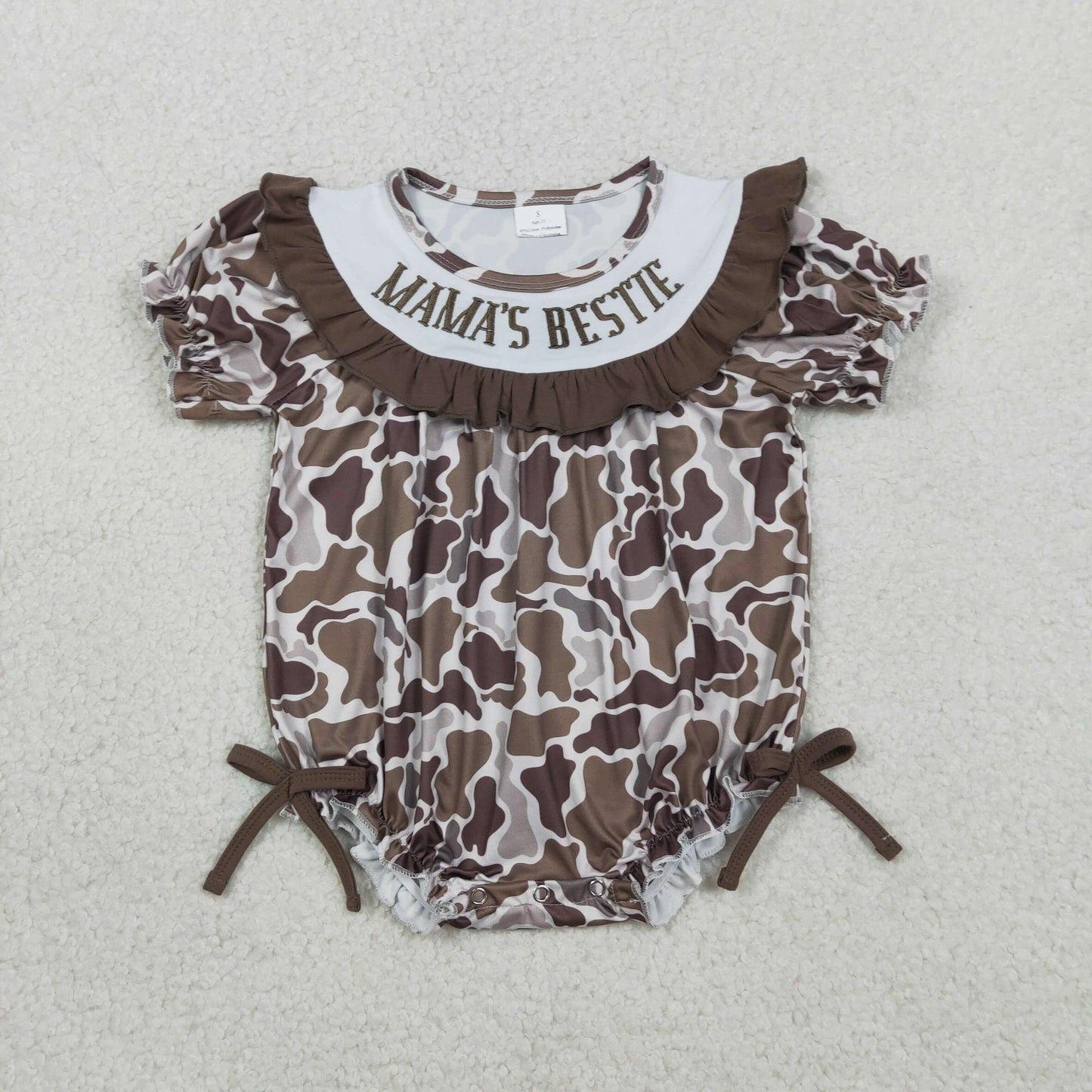 RTS Sibling Baby Boys Girls Embroidery Mama's Boy Girl Camo Rompers Dress Set Clothes