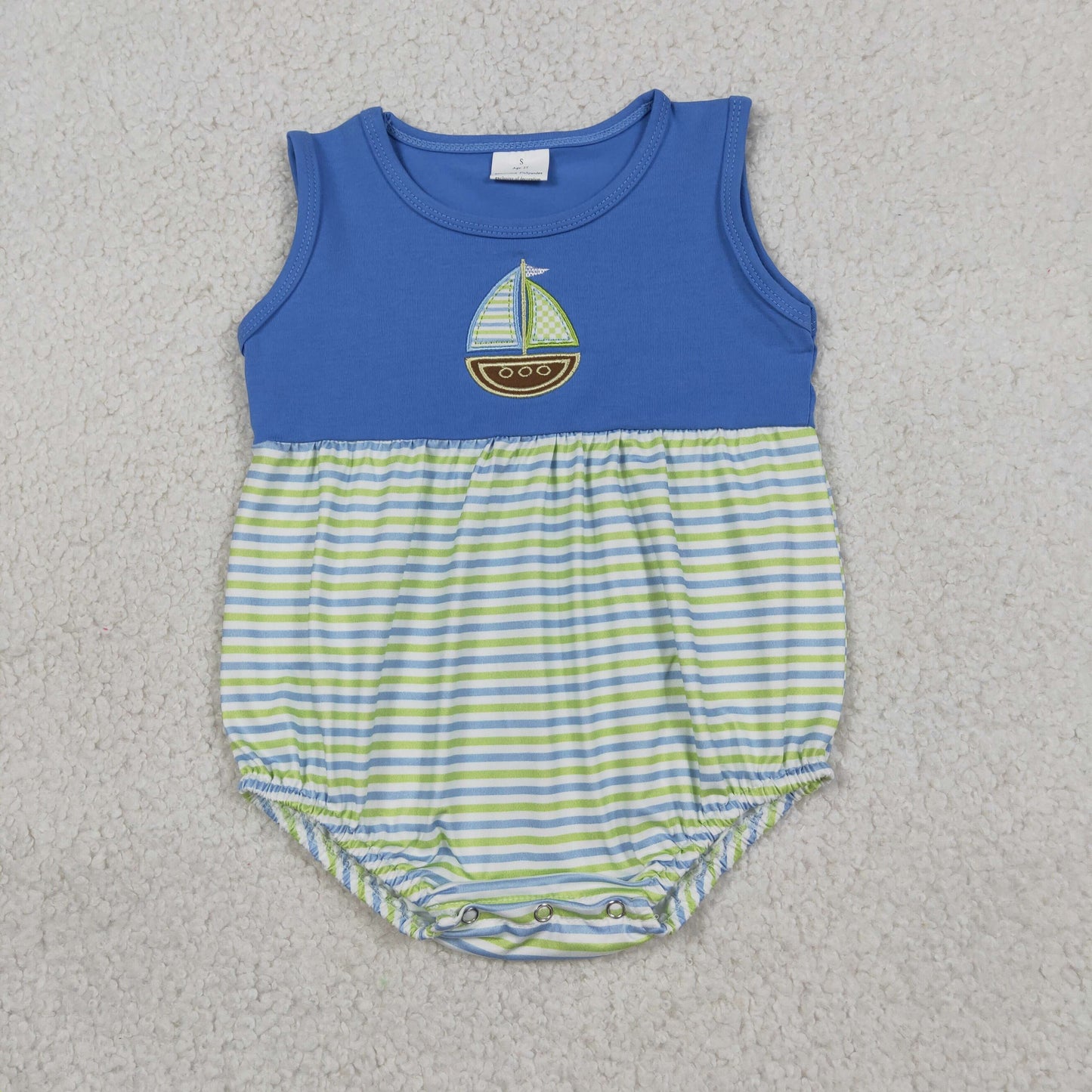 Sibling Baby Boys Kids Embroidery Boat Shirt Stripes Shorts Set Romper Summer Clothes