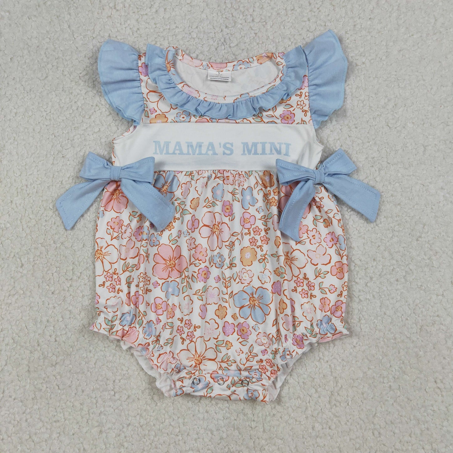 RTS Sibling Baby Girls Kids Short Sleeves Mama's MIni Flower Bows Romper Dress Clothes
