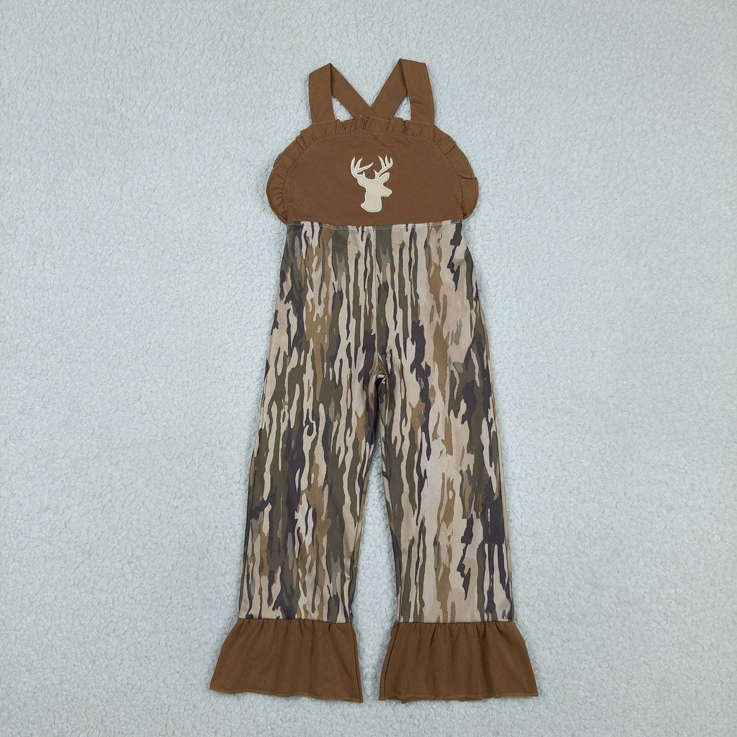 Sibling Baby Boys Girls Kids Embroidery Deer Romper Jumpsuit Camo Clothes