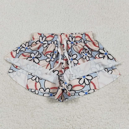 USA Shop Baby Girls Kids Flower Baseball Ruffle Shorts Bottoms Clothes