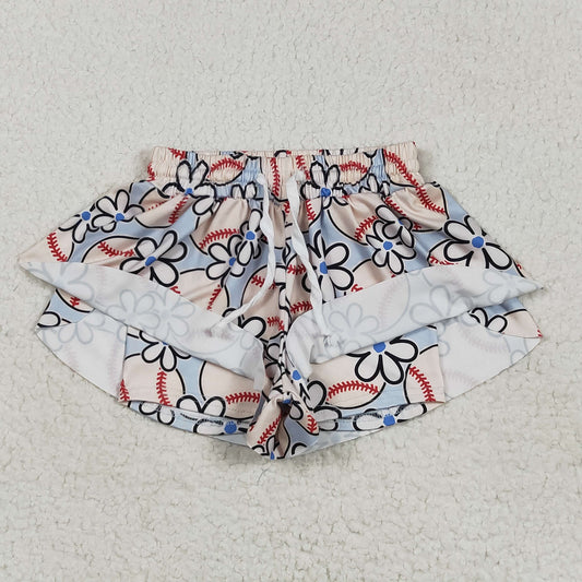 USA Shop Baby Girls Kids Flower Baseball Ruffle Shorts Bottoms Clothes