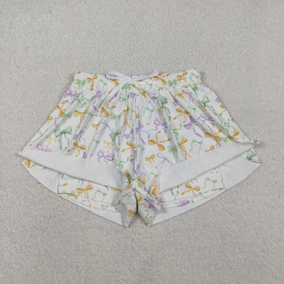 Sibling Baby Girls Adult Women Mardi Gras Yoga Active Shorts Mommy and Me Bottoms