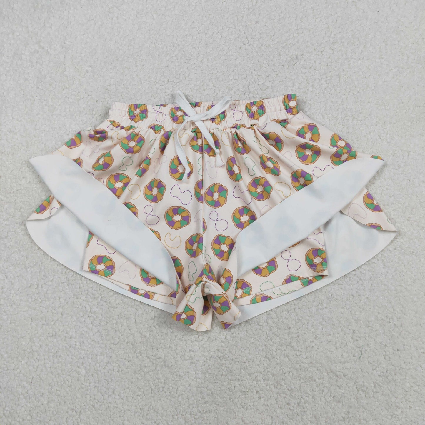 Sibling Baby Girls Adult Women Mardi Gras Yoga Active Shorts Mommy and Me Bottoms