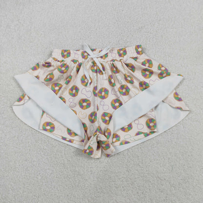 Sibling Baby Girls Adult Women Mardi Gras Yoga Active Shorts Mommy and Me Bottoms