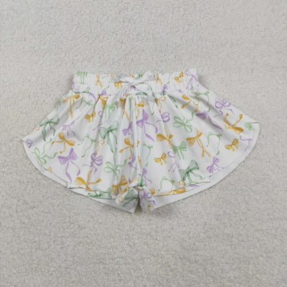 Sibling Baby Girls Adult Women Mardi Gras Yoga Active Shorts Mommy and Me Bottoms