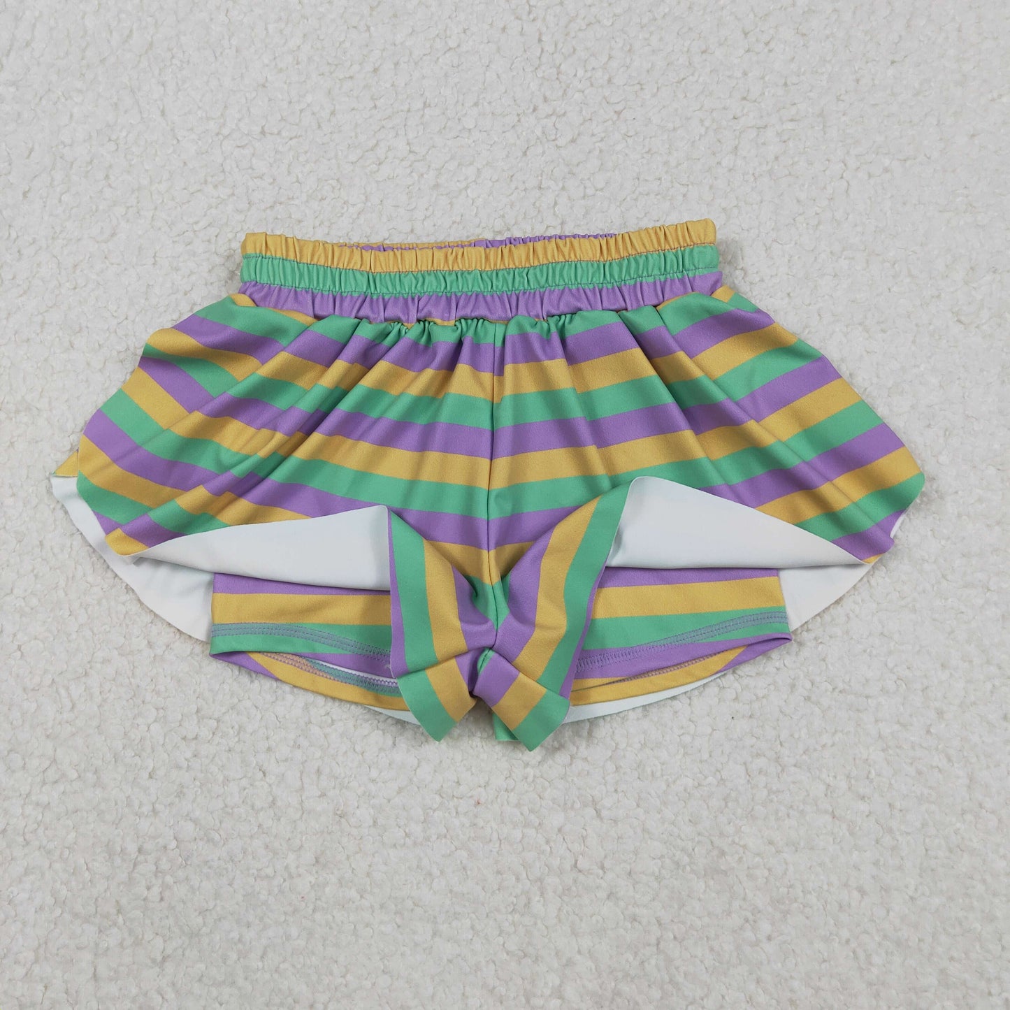 Sibling Baby Girls Adult Women Mardi Gras Yoga Active Shorts Mommy and Me Bottoms
