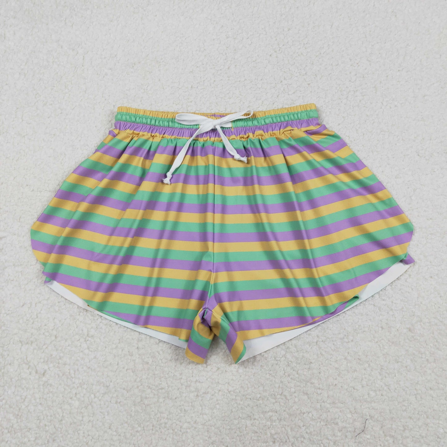Sibling Baby Girls Adult Women Mardi Gras Yoga Active Shorts Mommy and Me Bottoms
