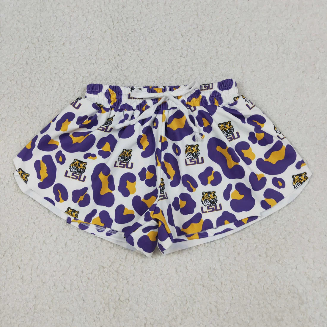 Sibling Baby Girls Adult Women Purple Leopard Tigers Team Yoga Active Shorts Dress