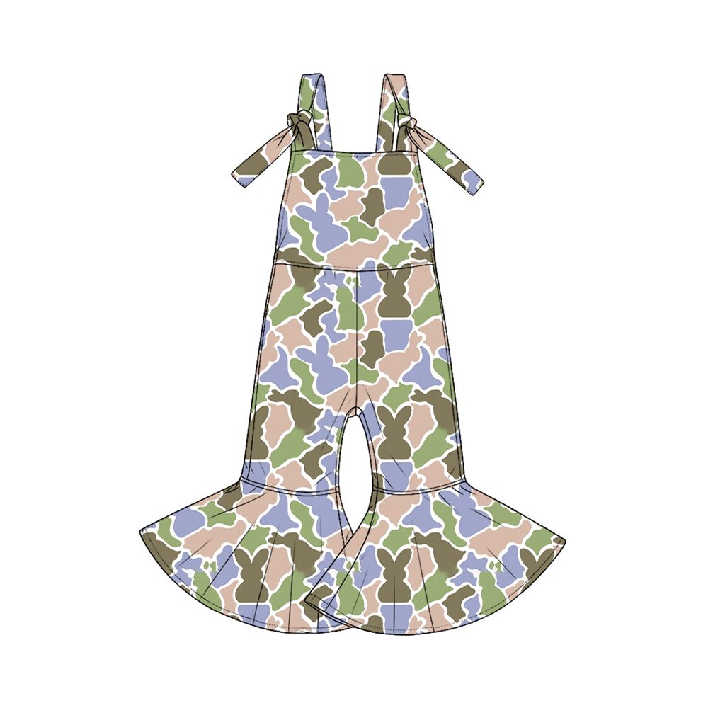 Moq 5 Preorder Baby Girls Kids Easter Rabbits Overalls Jumpsuit Camo Clothes
