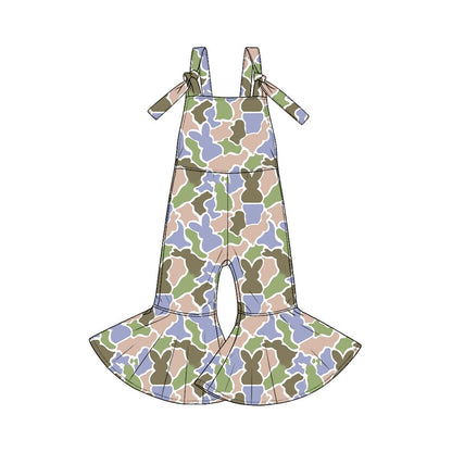 Moq 5 Preorder Baby Girls Kids Easter Rabbits Overalls Jumpsuit Camo Clothes