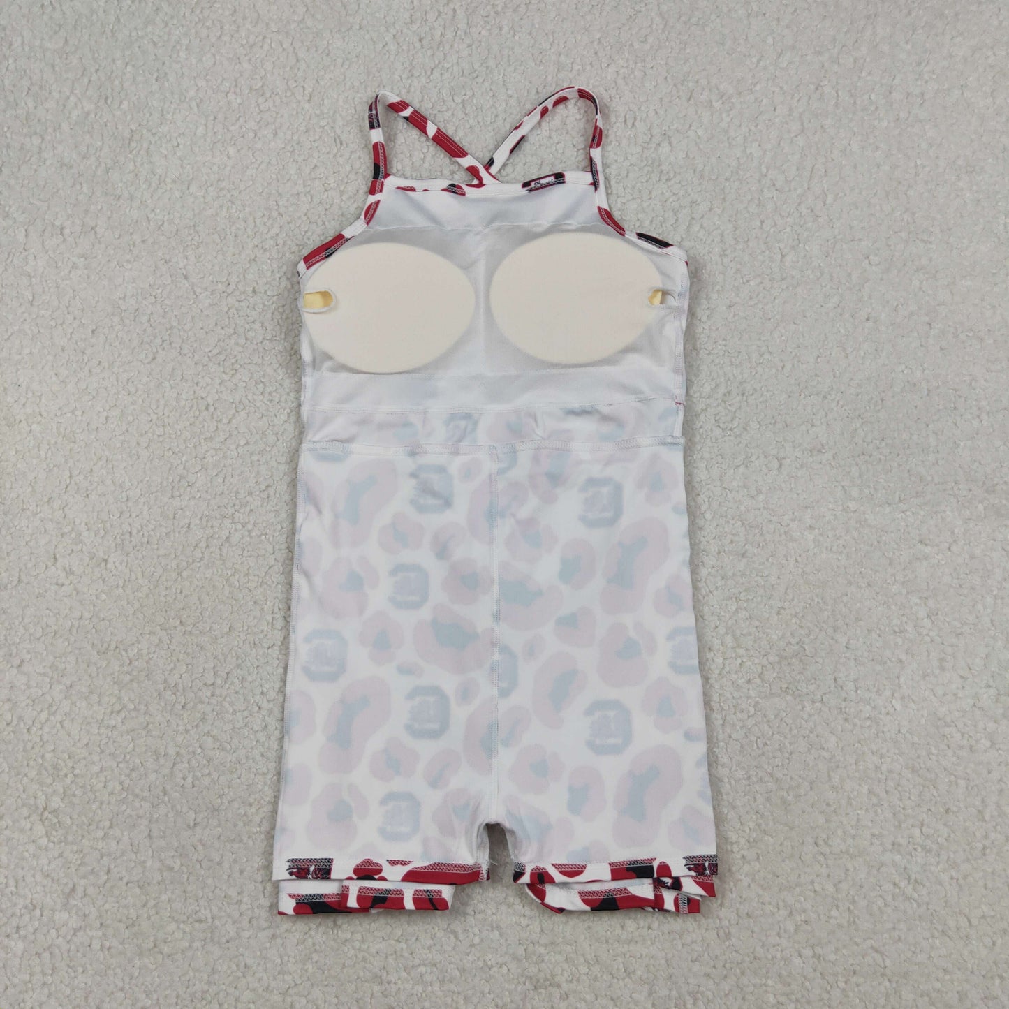 RTS Baby Girls Kids Straps Red Leopard Team Yoga Active Shorts Knee Length Dress