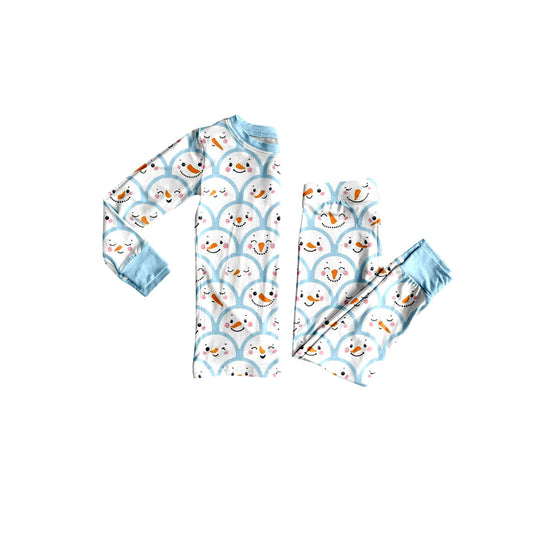 Moq 5 Preorder Baby Boy Kids Long Sleeves Shirt Pants Christmas Set Blue Pajamas Clothes
